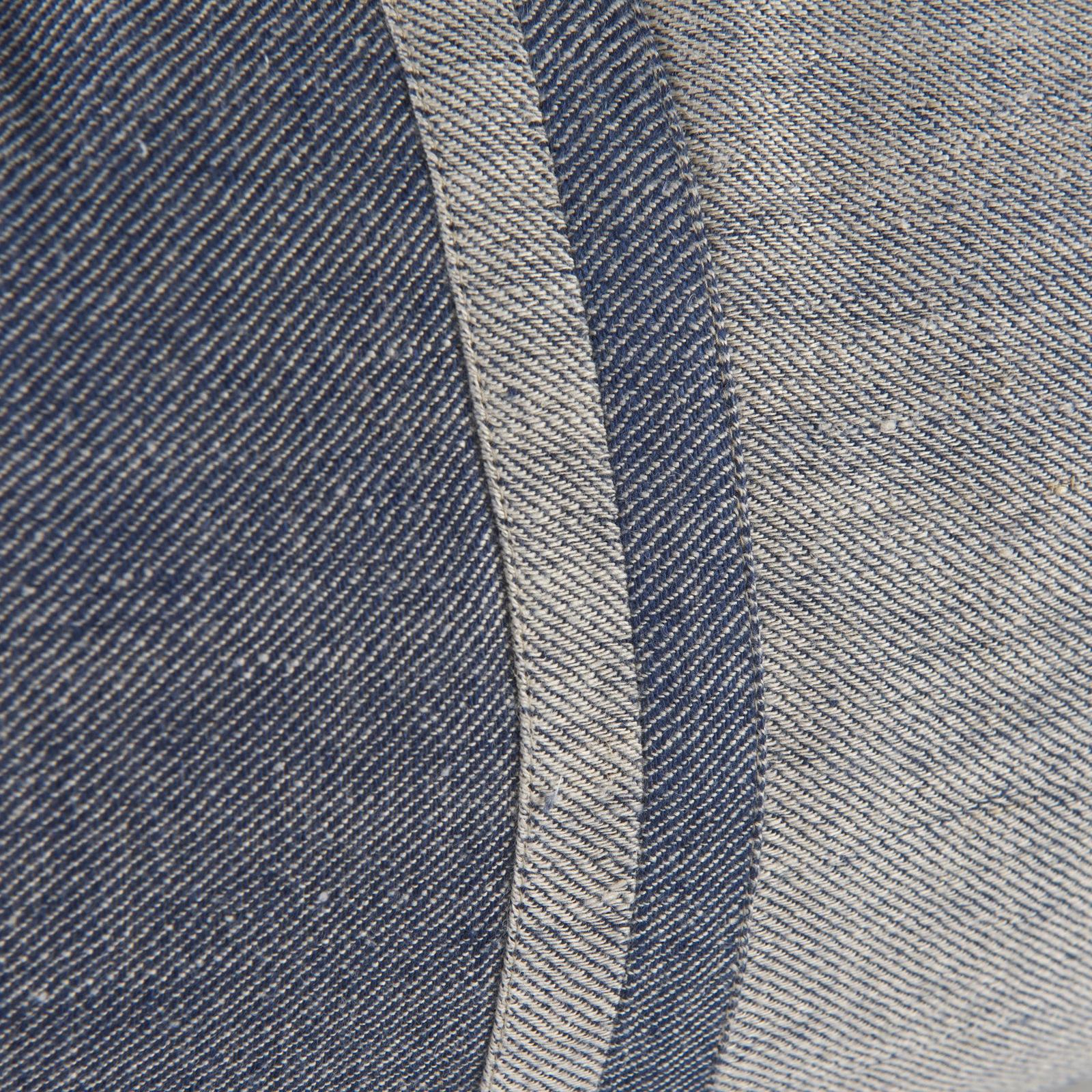 Mercana Aubrielle Gray and Blue Fabric Color Blocked Decorative Pillow Cover Clearance