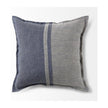 Mercana Aubrielle Gray and Blue Fabric Color Blocked Decorative Pillow Cover Clearance