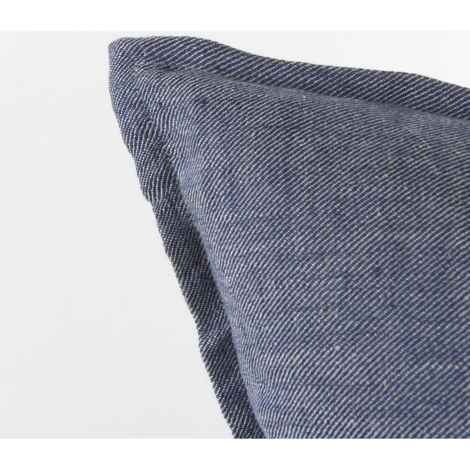 Mercana Aubrielle Gray and Blue Fabric Color Blocked Decorative Pillow Cover Clearance