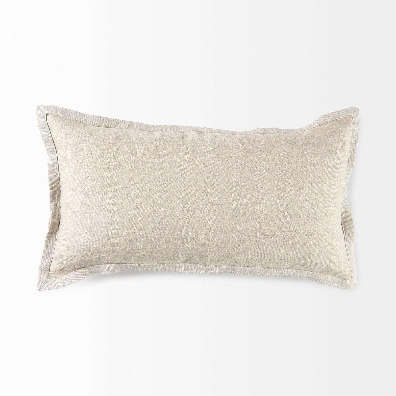 Mercana Mae Beige Fabric Decorative Pillow Cover