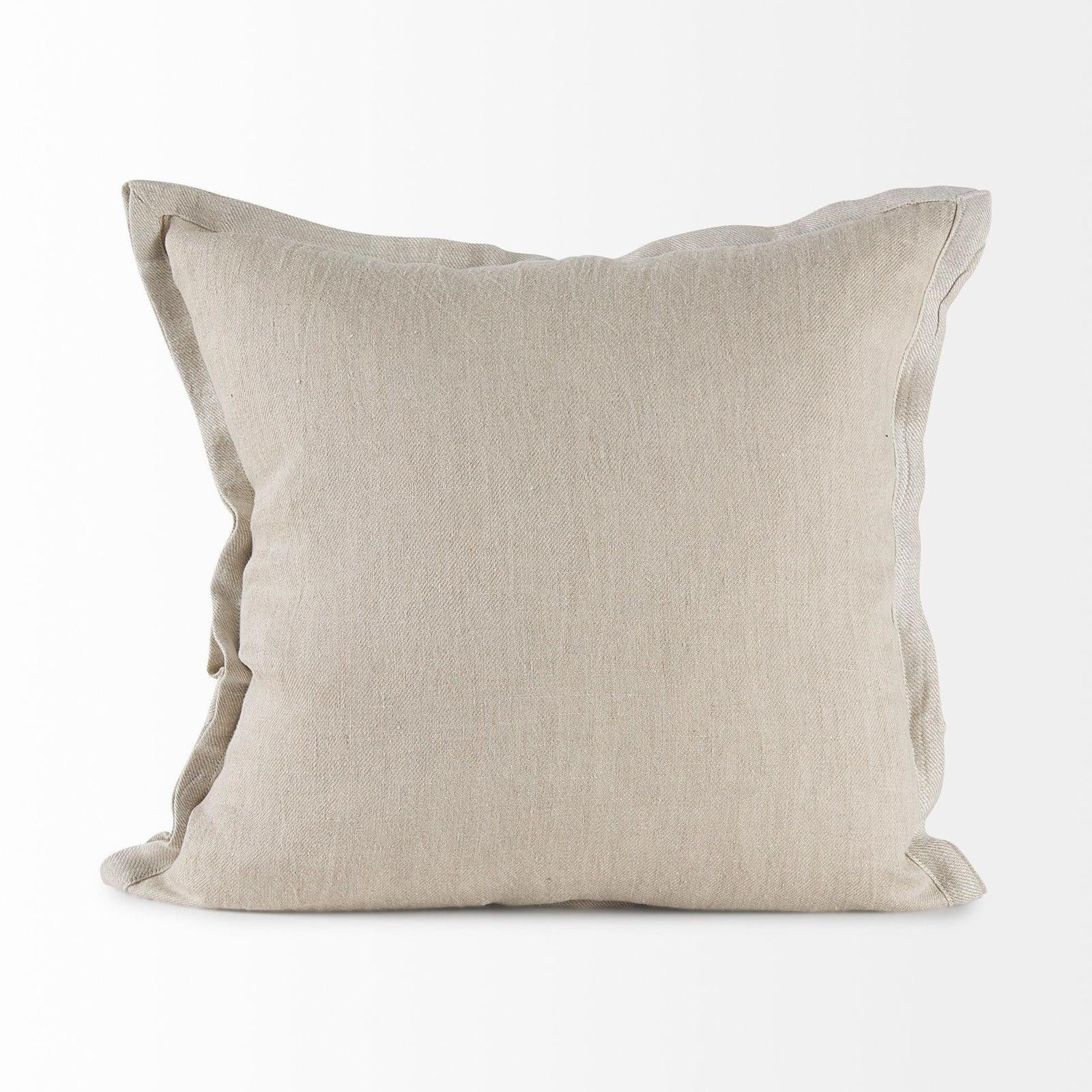 Mercana Mae Beige Fabric Decorative Pillow Cover