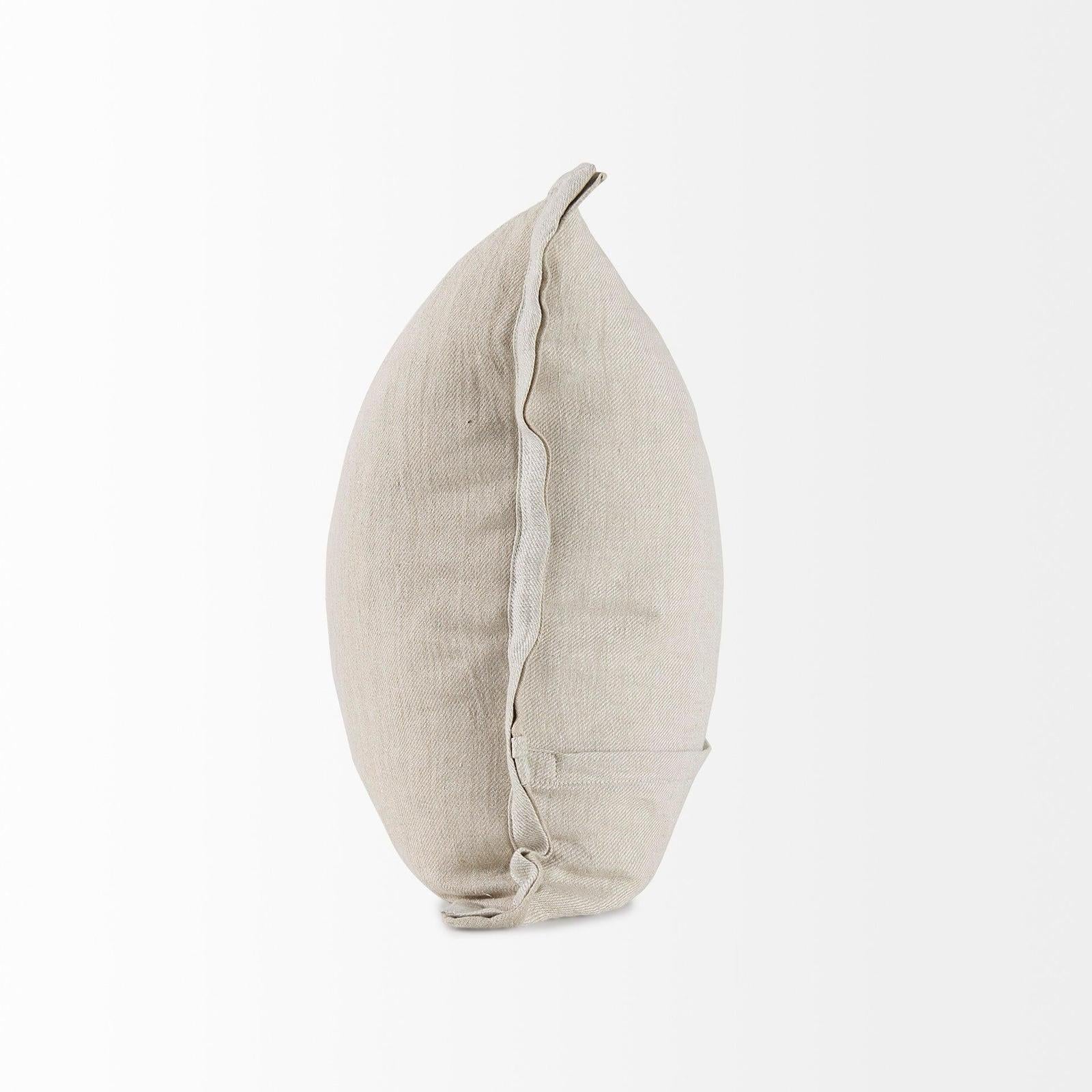 Mercana Mae Beige Fabric Decorative Pillow Cover