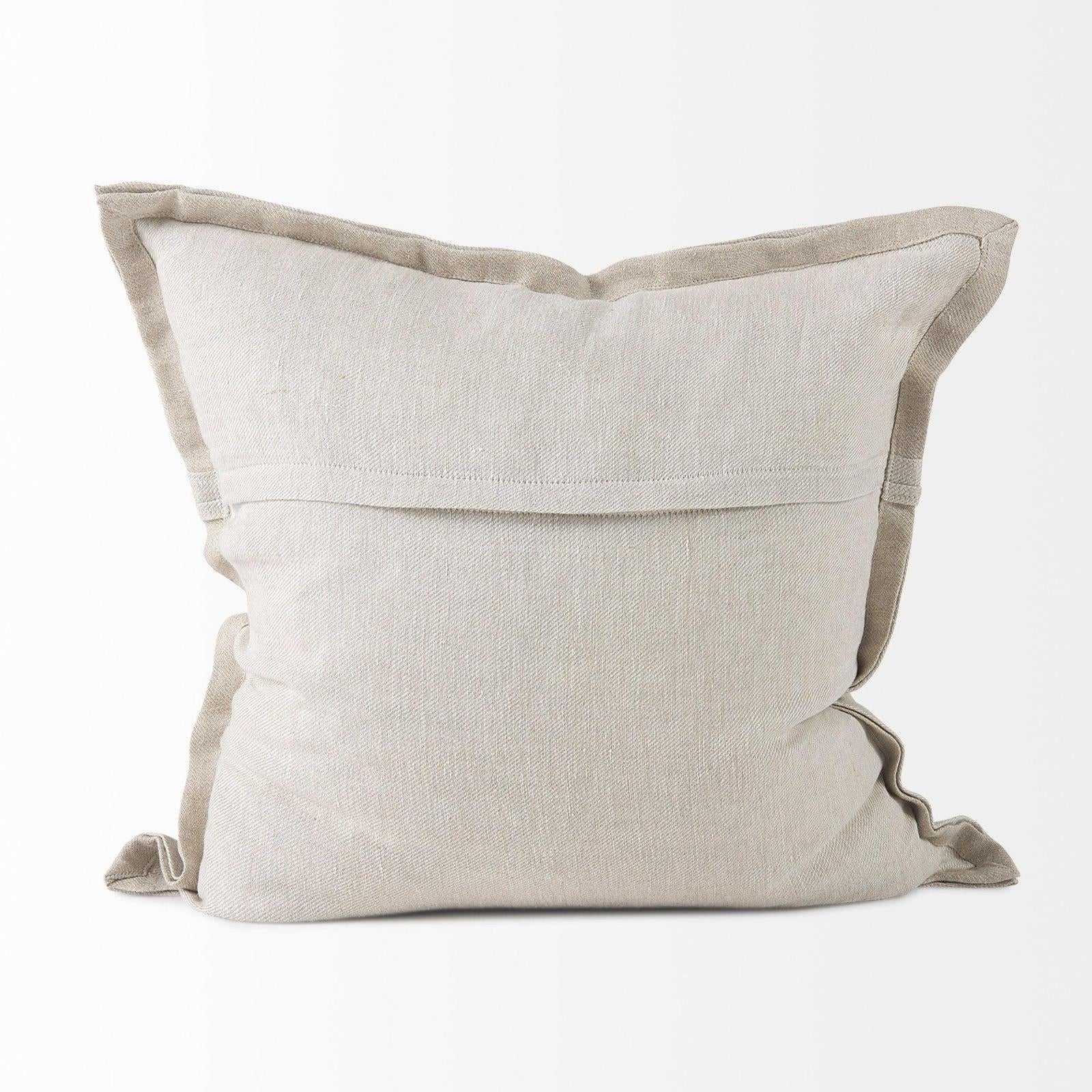 Mercana Mae Beige Fabric Decorative Pillow Cover