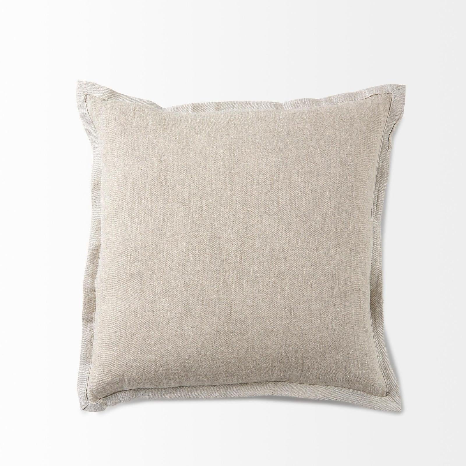 Mercana Mae Beige Fabric Decorative Pillow Cover