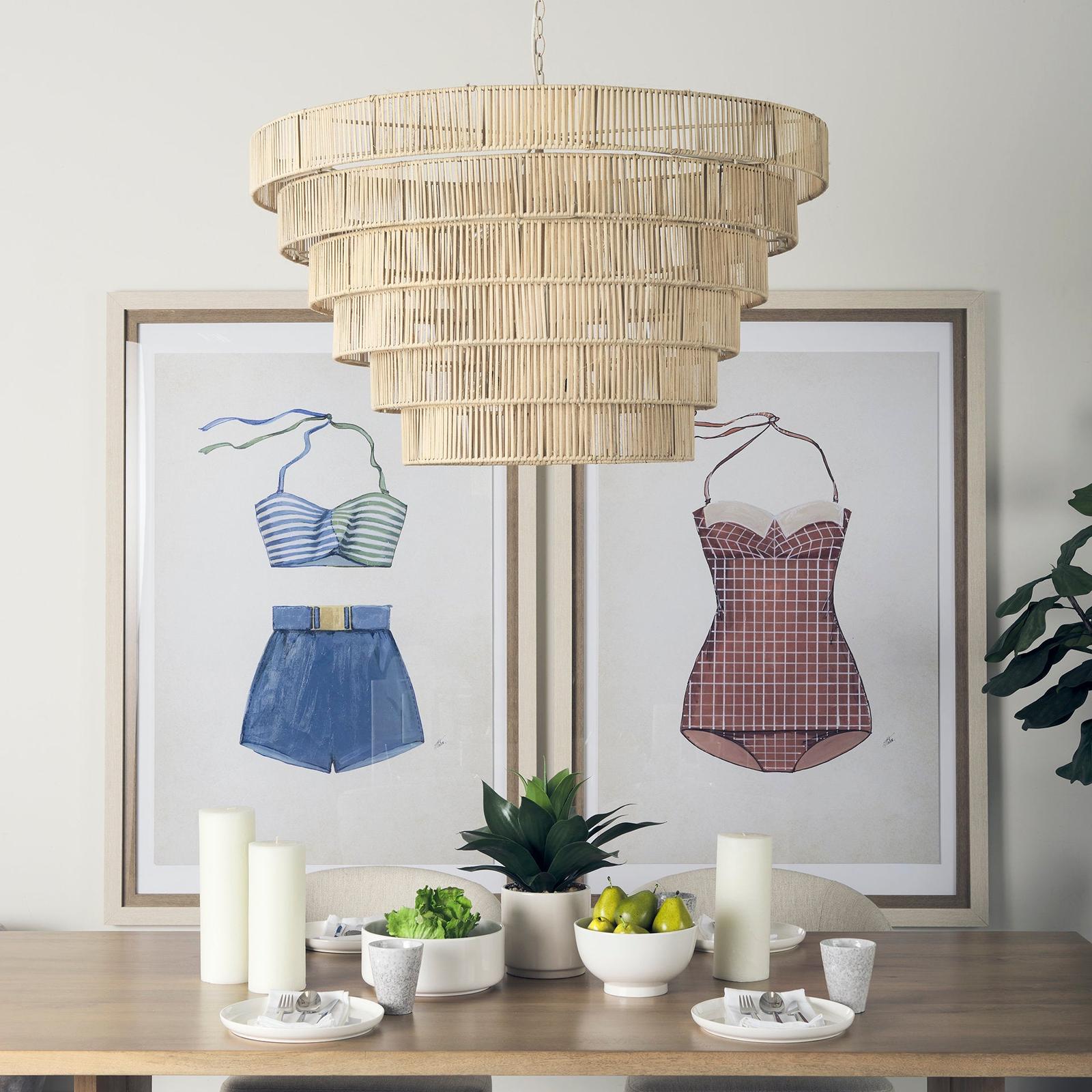 Mercana Marimba Natural Cane 6 Tier Chandelier
