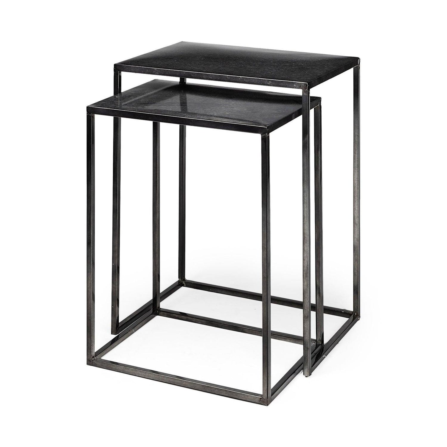 Mercana Kasey Galvanized Metal Nesting Accent Tables- Set of 2