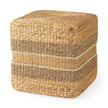 Mercana Maya Light Brown W/Medium Brown Stripes Seagrass Pouf