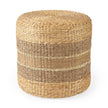 Mercana Maya Light Brown W/Medium Brown Stripes Seagrass Pouf