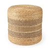 Mercana Maya Light Brown W/Medium Brown Stripes Seagrass Pouf