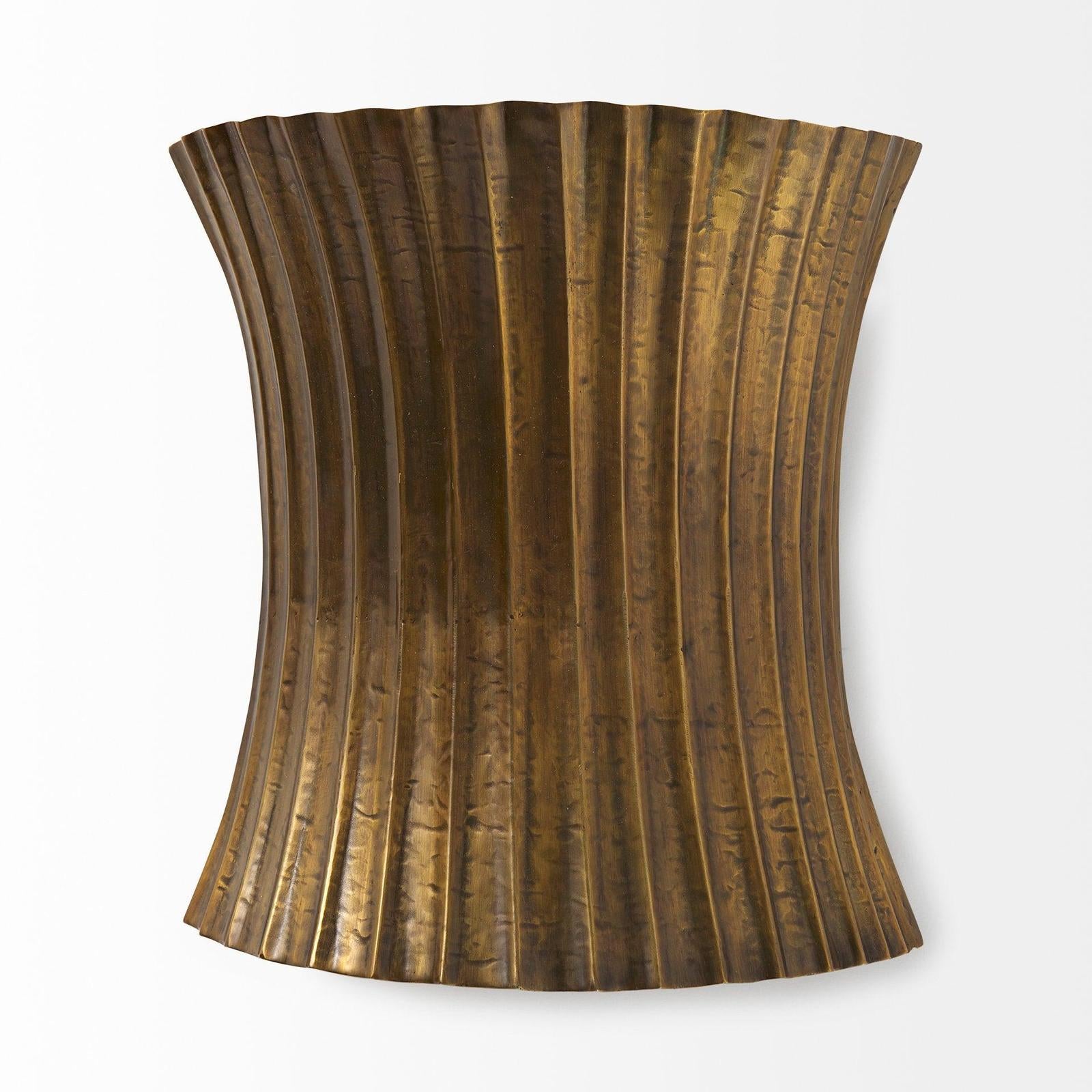 Mercana Letitia Gold Hammered Metal Fan Wall Sconce Clearance