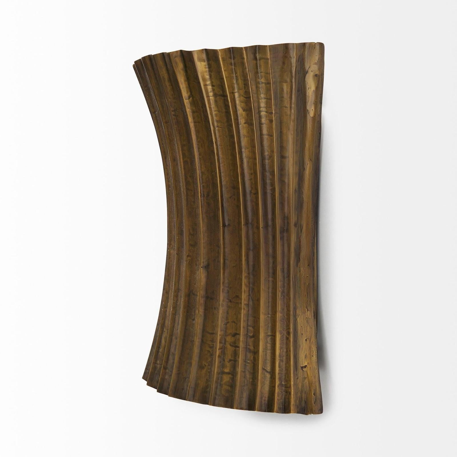 Mercana Letitia Gold Hammered Metal Fan Wall Sconce Clearance