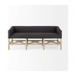 Mercana Bergen Dark Gray Fabric W/ Light Brown Wooden Base Accent Bench Clearance