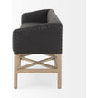 Mercana Bergen Dark Gray Fabric W/ Light Brown Wooden Base Accent Bench Clearance