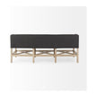 Mercana Bergen Dark Gray Fabric W/ Light Brown Wooden Base Accent Bench Clearance