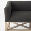 Mercana Bergen Dark Gray Fabric W/ Light Brown Wooden Base Accent Bench Clearance