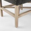 Mercana Bergen Dark Gray Fabric W/ Light Brown Wooden Base Accent Bench Clearance