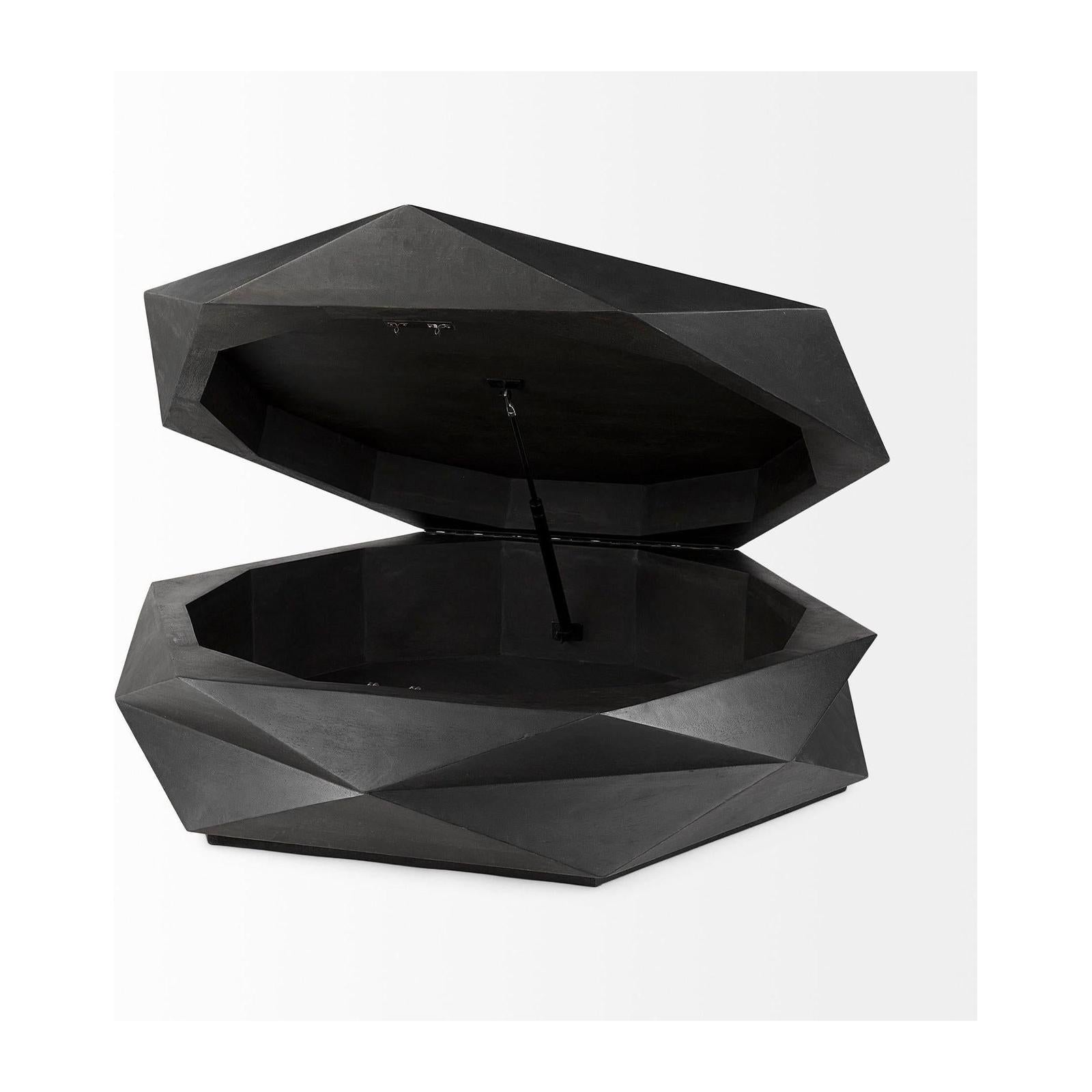 Mercana Arreto Solid Wood Hexagonal Storage Coffee Table