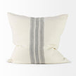 Mercana Patrice Cream With Gray Stripes Decorative Pillow Cover Clearance