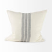 Mercana Patrice Cream With Gray Stripes Decorative Pillow Cover Clearance