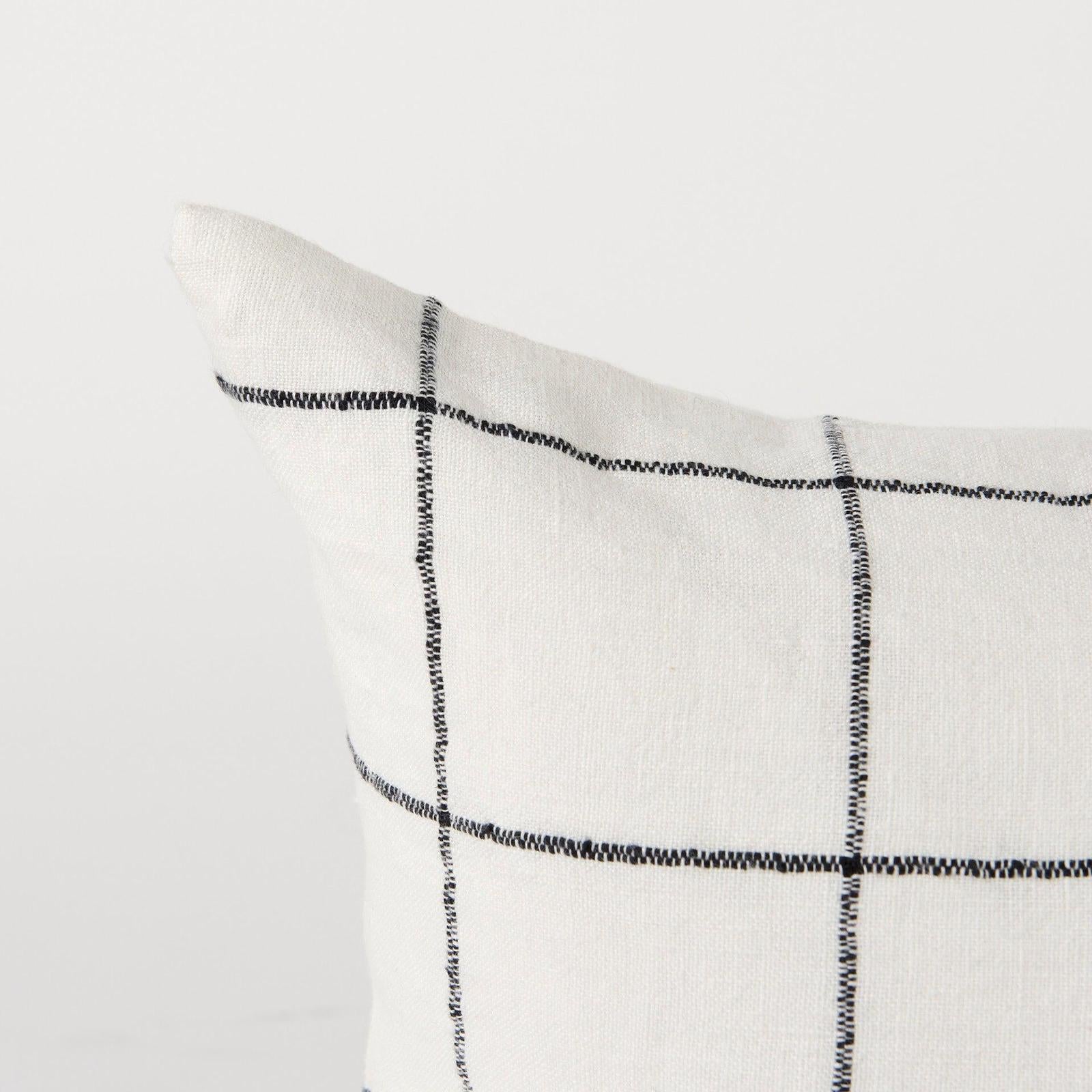 Mercana Suzanne White/Black Square Pattern Decorative Pillow Cover Clearance