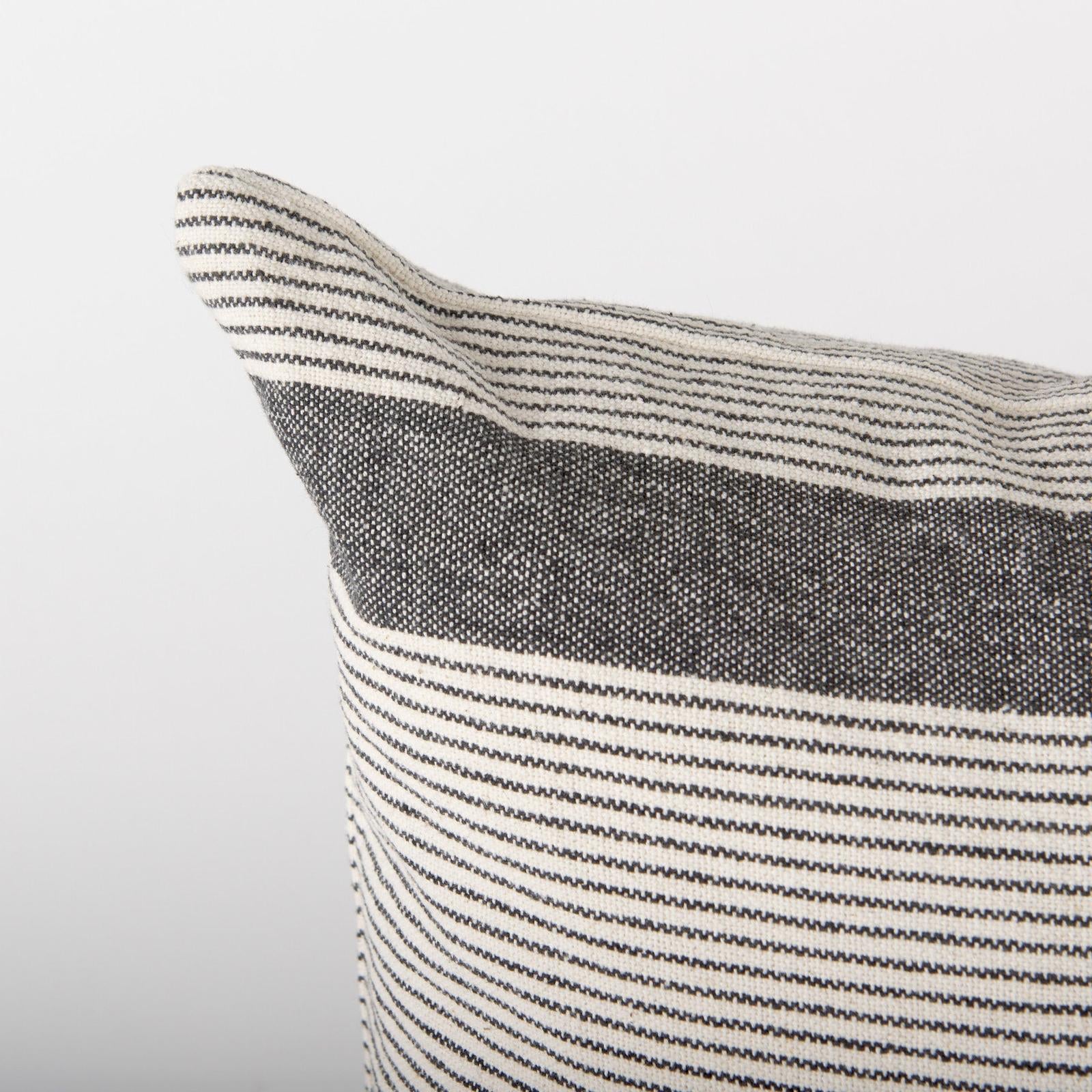 Mercana Nancy Beige With Black Stripe Detail Decorative Pillow Cover