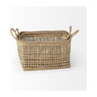 Mercana Bellisa Medium Brown Seagrass Rectangular Basket W/ Handles- Set of 2