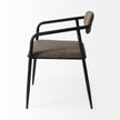 Mercana Langston Brown Faux-Leather Seat Black Iron Frame Dining Chair