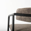 Mercana Langston Brown Faux-Leather Seat Black Iron Frame Dining Chair