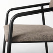 Mercana Langston Brown Faux-Leather Seat Black Iron Frame Dining Chair