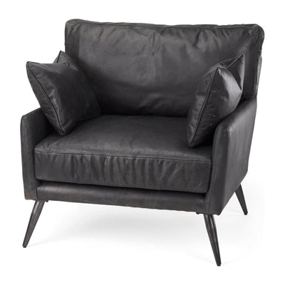 Mercana Cochrane Black Leather Wrapped Chair Clearance
