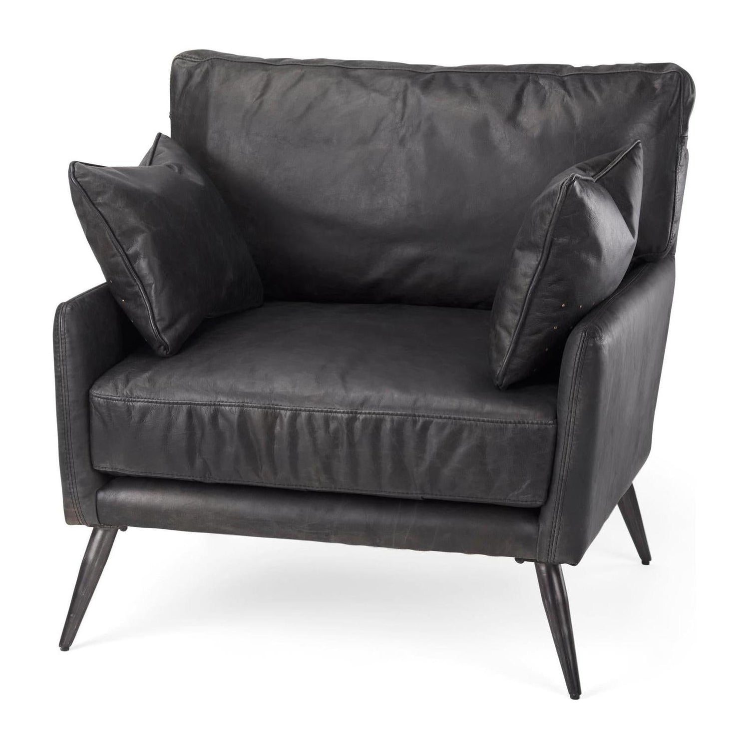 Mercana Cochrane Black Leather Wrapped Chair Clearance