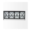 Mercana Aurelia Black and White Metal Four Door Glass Cabinet Buffet Clearance
