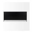 Mercana Aurelia Black and White Metal Four Door Glass Cabinet Buffet Clearance