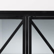 Mercana Aurelia Black and White Metal Four Door Glass Cabinet Buffet Clearance