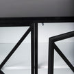 Mercana Aurelia Black and White Metal Four Door Glass Cabinet Buffet Clearance
