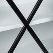 Mercana Aurelia Black and White Metal Four Door Glass Cabinet Buffet Clearance