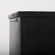 Mercana Aurelia Black and White Metal Four Door Glass Cabinet Buffet Clearance