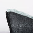 Mercana Malia Black and Teal Fabric Fringed Decorative Pillow Cover