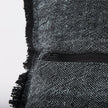 Mercana Malia Black and Teal Fabric Fringed Decorative Pillow Cover