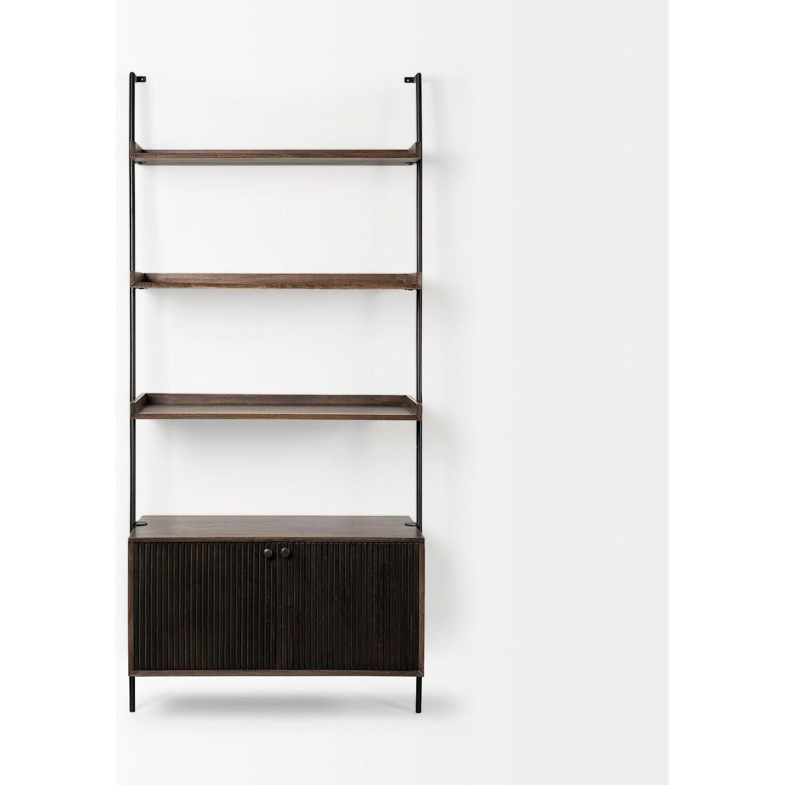 Mercana Grace Two-Toned Brown Wood Three Shelf Shelving Unit