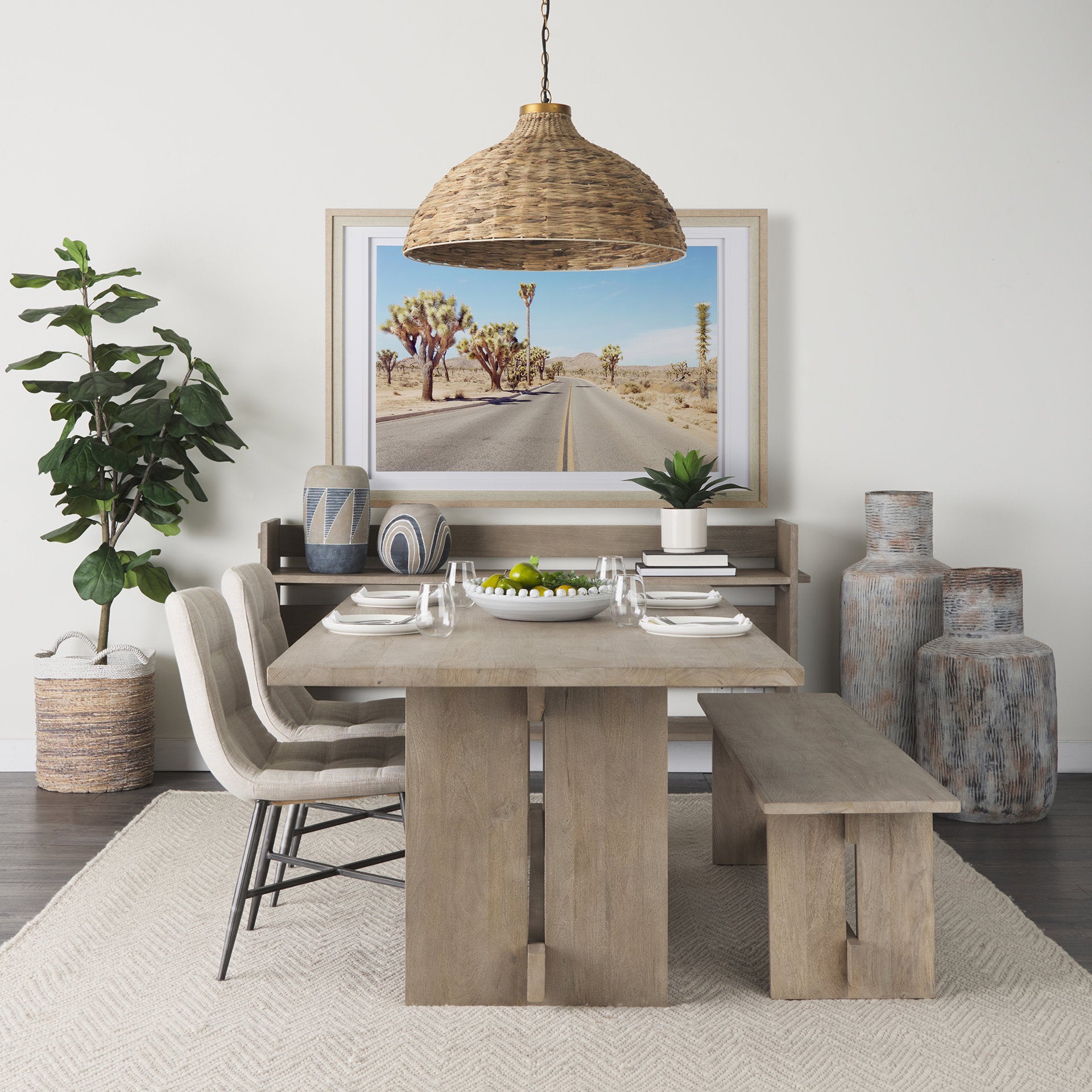 Mercana Aida 84L Wood Dining Table