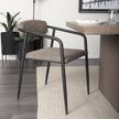 Mercana Langston Brown Faux-Leather Seat Black Iron Frame Dining Chair