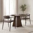 Mercana Langston Brown Faux-Leather Seat Black Iron Frame Dining Chair