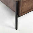Mercana Glenn Dark Brown Wood w/ Black Iron Frame, 3 Drawer Office Desk