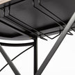 Mercana Marlon Black Metal Frame Two Tier Shelves w/Stemware Holder Bar Cart Clearance