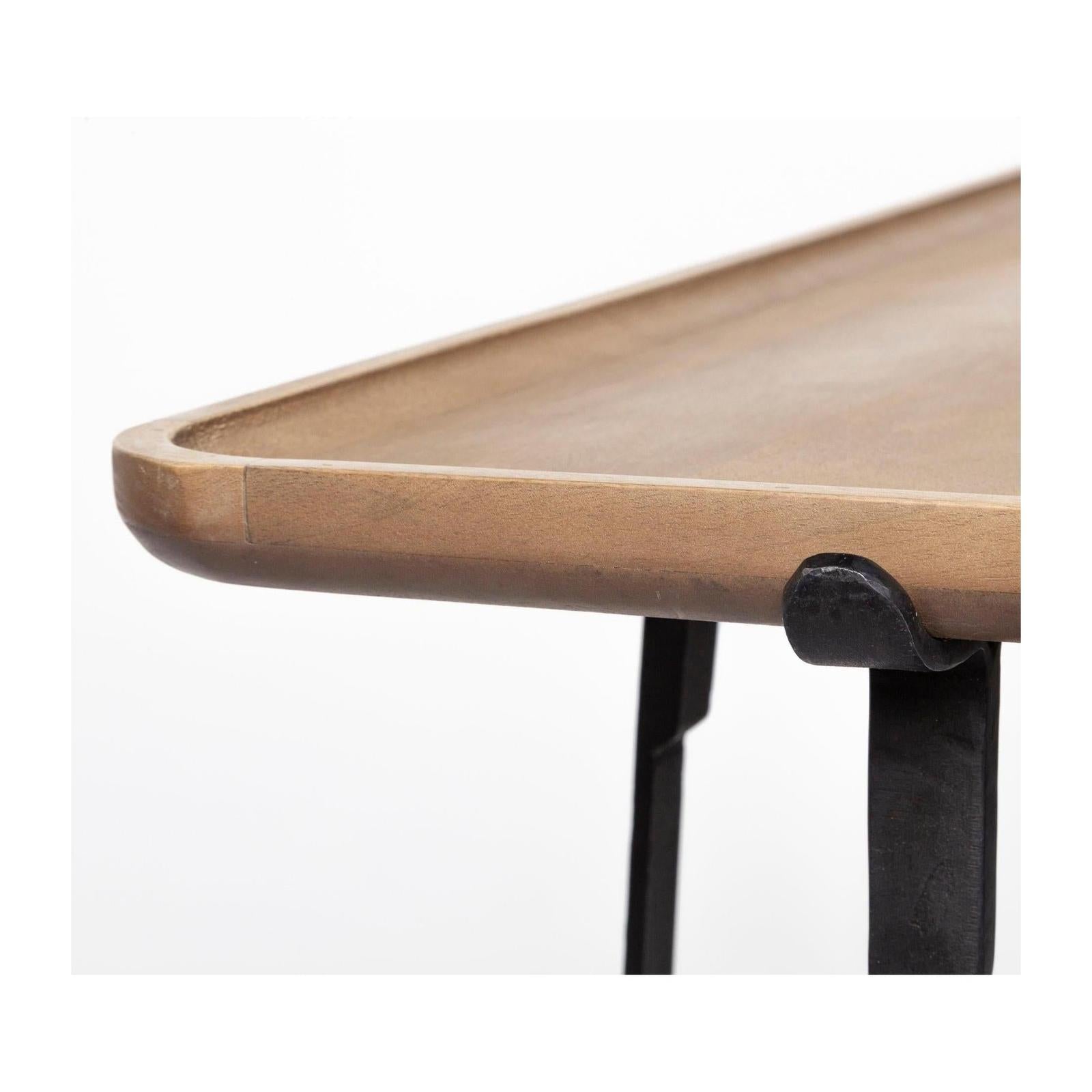Mercana Helios Rectangular Brown Raised Edge Top Console Table