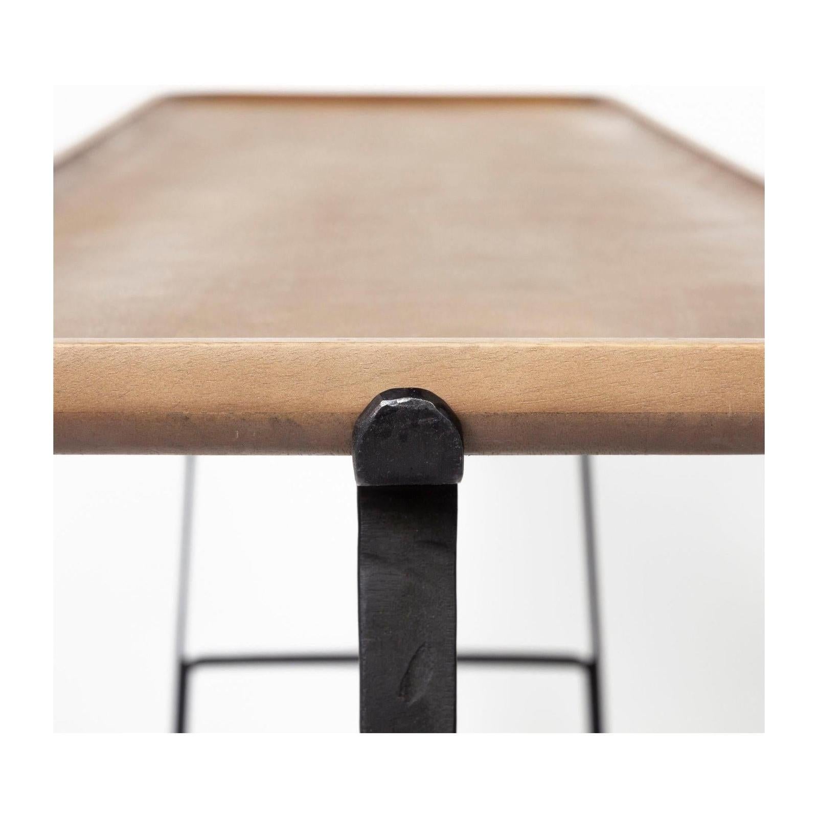 Mercana Helios Rectangular Brown Raised Edge Top Console Table