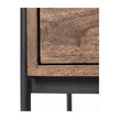 Mercana Glenn Dark Brown Wood w/ Black Iron Frame Square End/Side Table