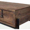 Mercana Glenn Dark Brown Wood w/ Black Iron Frame 4 Drawer Console Table
