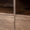 Mercana Glenn Dark Brown Wood w/ Black Iron Frame Media Console w/ Storage, TV Stand for TV up to 71
